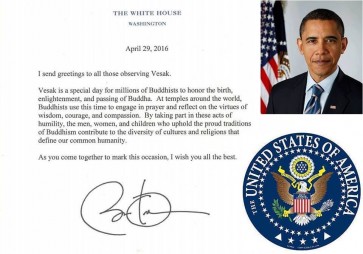 The US president s Vesak  2  960947717