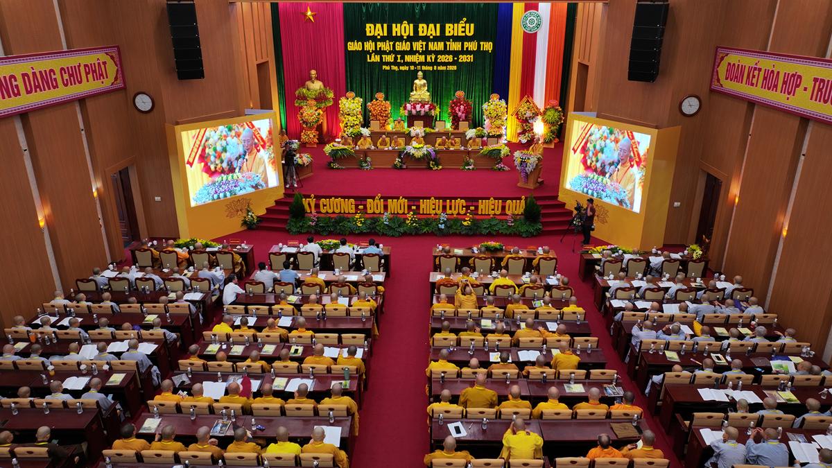 Phiên làm việc thứ nhất Đại hội Đại biểu Phật giáo tỉnh Phú Thọ lần thứ I nhiệm kỳ 2026 - ảnh 48