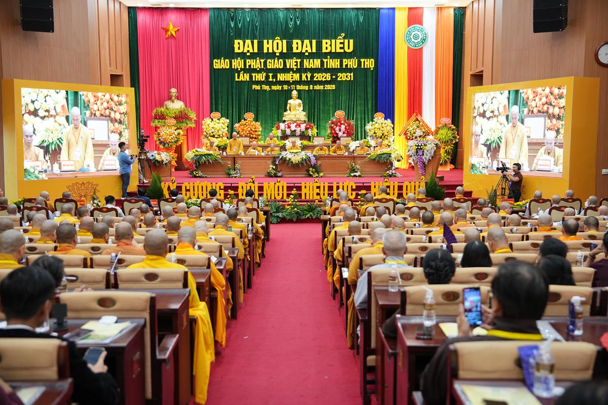 Phiên làm việc thứ nhất Đại hội Đại biểu Phật giáo tỉnh Phú Thọ lần thứ I nhiệm kỳ 2026 - ảnh 63