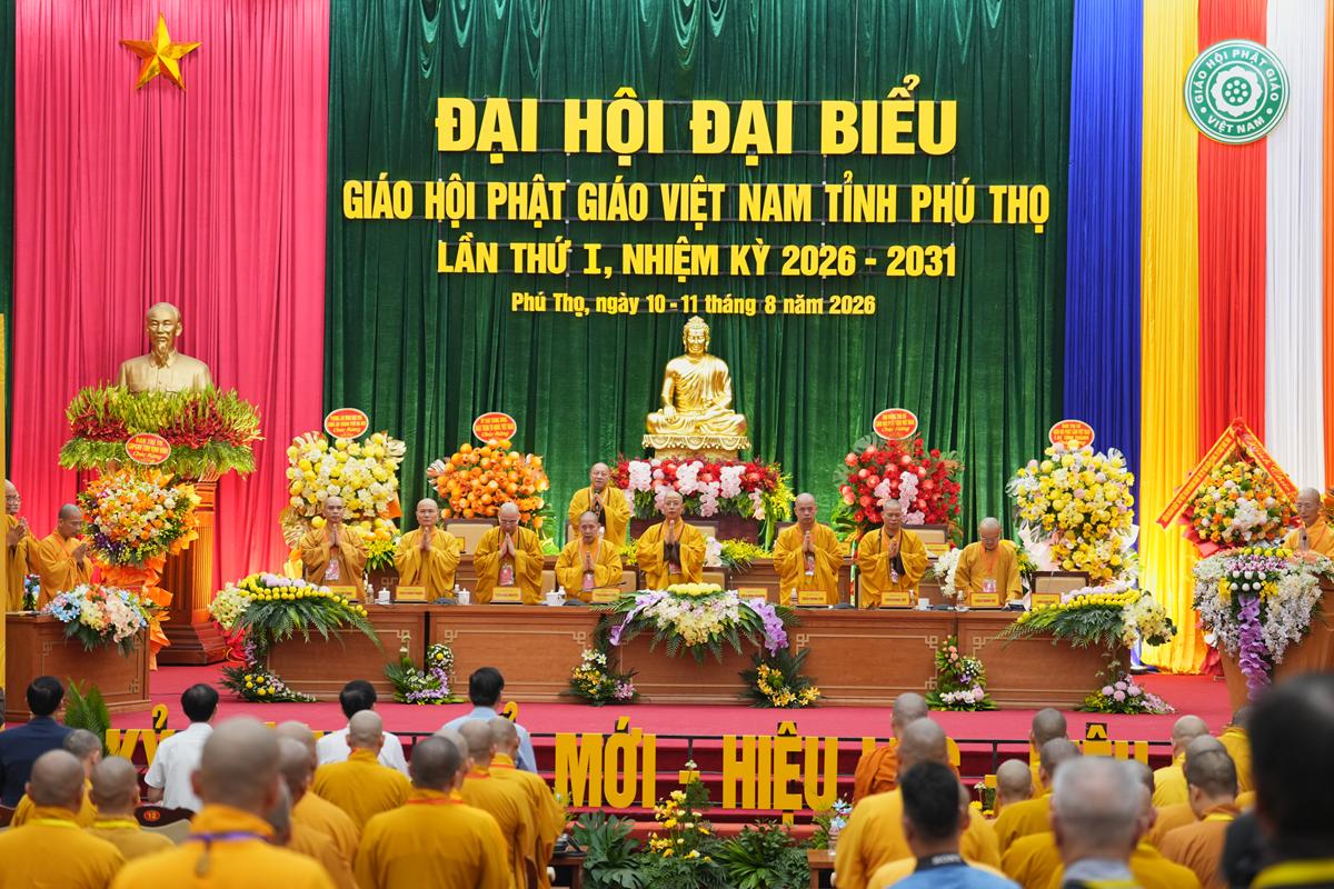 Phiên làm việc thứ nhất Đại hội Đại biểu Phật giáo tỉnh Phú Thọ lần thứ I nhiệm kỳ 2026 - ảnh 97